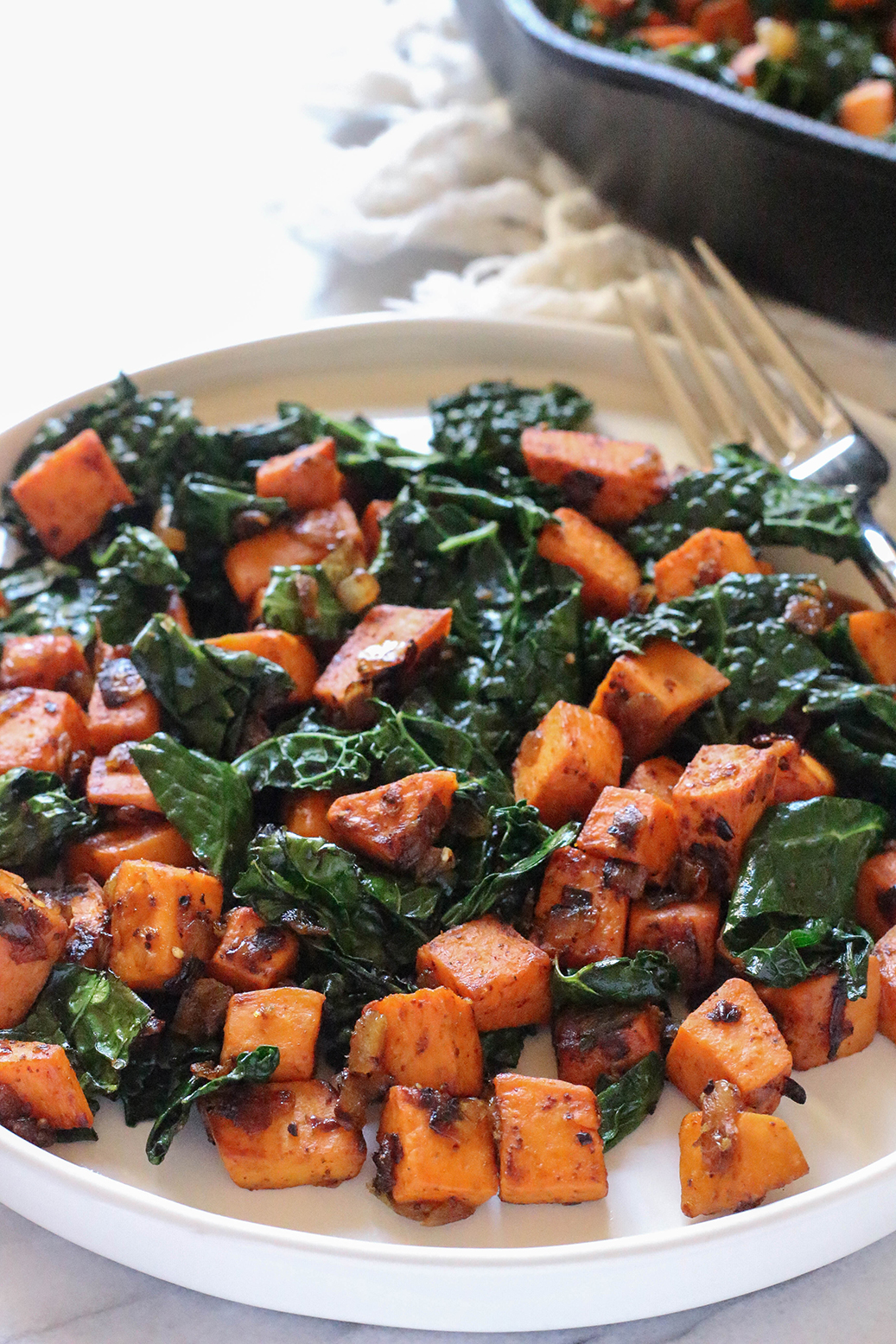 Vegan Sweet Potato & Kale Hash | The Mostly Vegan