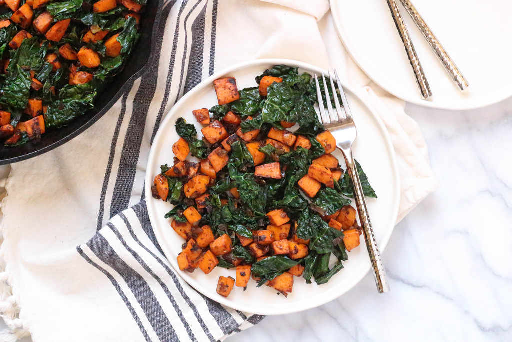 Vegan Sweet Potato & Kale Hash | The Mostly Vegan