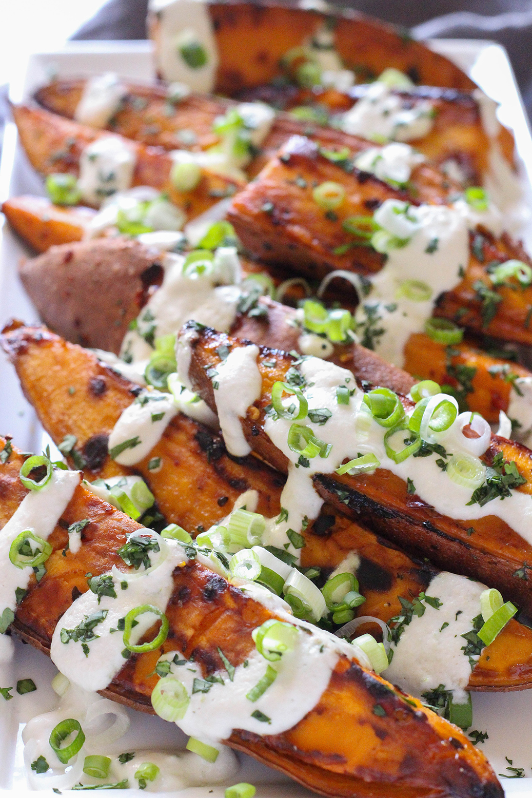 Vegan Roasted Yams with Lime Sunflower Seed Sauce | The Mostly Vegan