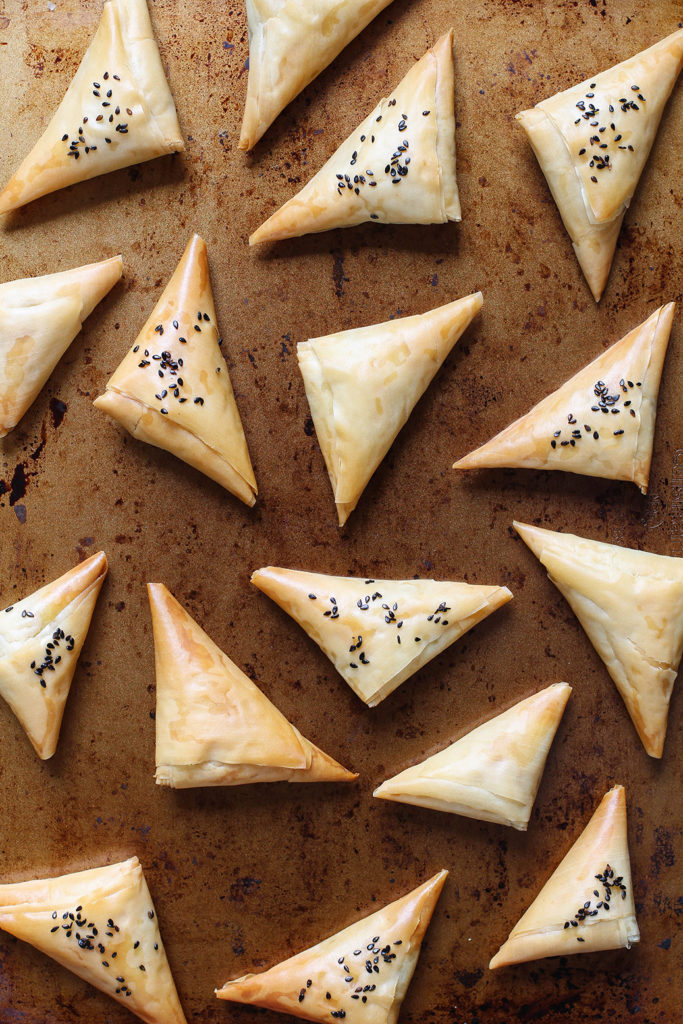 Vegan Spinach & Artichoke Stuffed Spanakopita Triangles | The Mostly Vegan